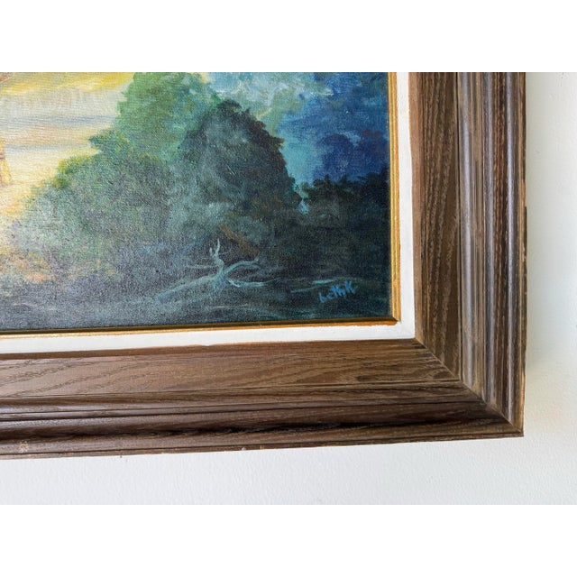 1970's Vintage Beth K. Impressionist Abstract Oil on Canvas Painting, Framed For Sale - Image 11 of 12