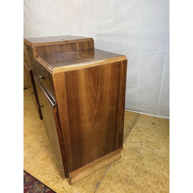Art Deco English Burr Walnut Cocktail Bar Cabinet, 1930s For Sale - Image 12 of 15