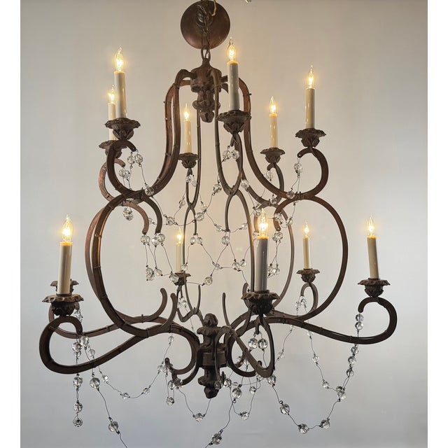 Transitional Visual Comfort & Co. “Lombardy” 12-Light Crystal Chandelier by Niermann Weeks – Signature Collection For Sale - Image 3 of 15