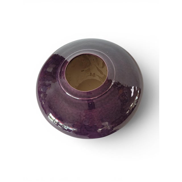 Purple Purple Raku Vessel With Organic Lid by Mark Hines, Signed and Numbered For Sale - Image 8 of 12