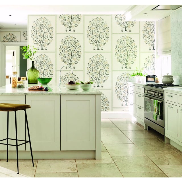 This beautifully proportioned pomegranate tree wallpaper is hand drawn and edged with a fine decorative border. A...