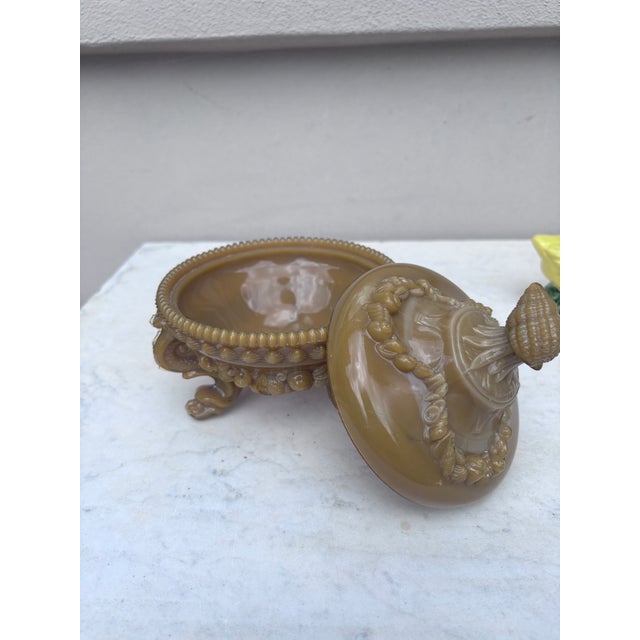 French French Milk Glass Candy Jar Circa 1930 For Sale - Image 3 of 5