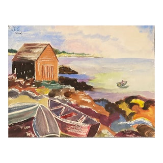 1940s Puget Sound Watercolor by Matthews For Sale