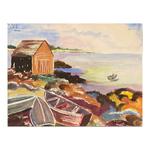 1940s Puget Sound Watercolor by Matthews