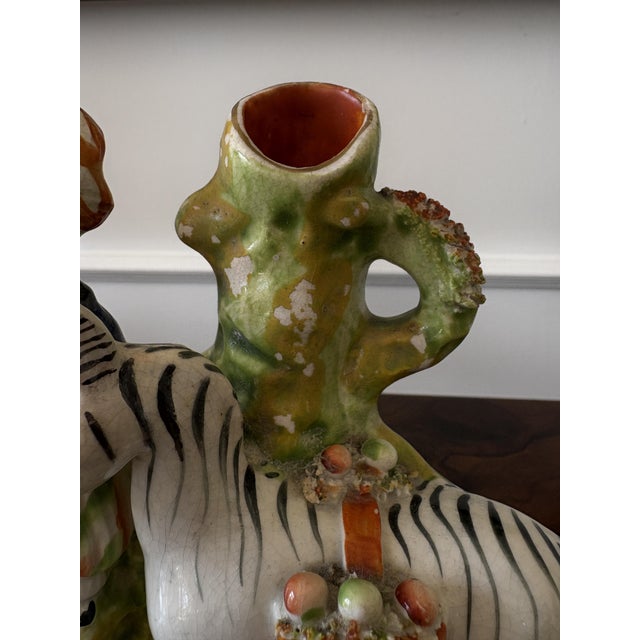 Blue Antique Victorian Staffordshire Flatback Figure, 1860s For Sale - Image 8 of 9