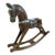 Large Vintage Holiday Wooden Rocking Horse Pony With Sterling Silver Appliqué For Sale