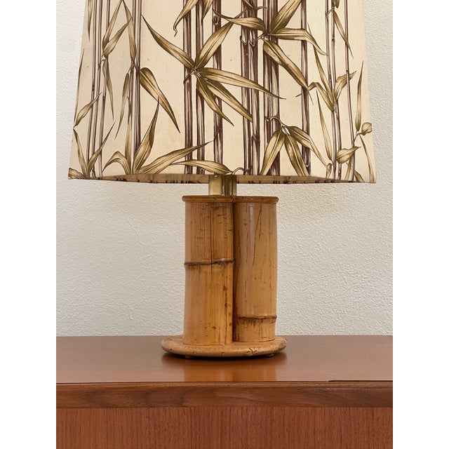 1970s Vintage Bamboo Table Lamp, 1970s For Sale - Image 5 of 10