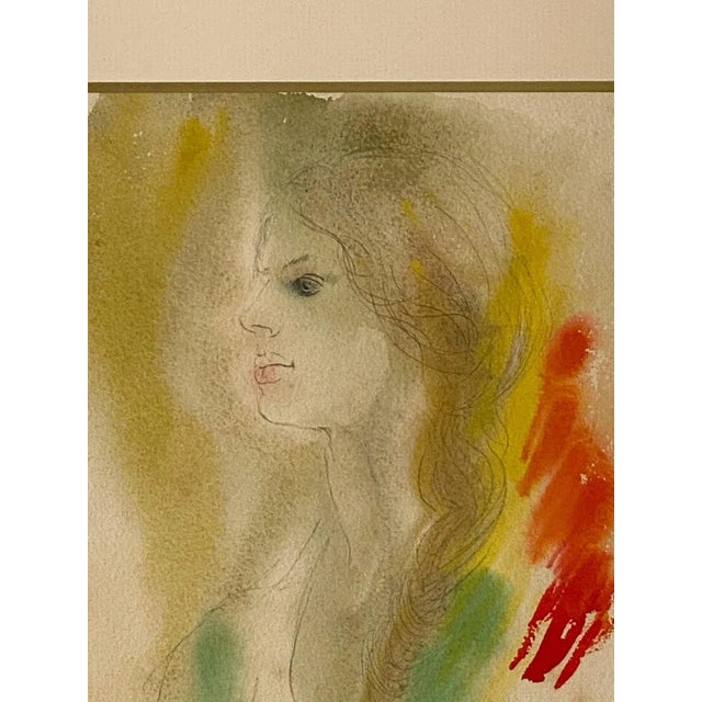 American "Jeaninne" 7/1/68 Watercolor, Signed Alonzo Hauser For Sale - Image 3 of 5