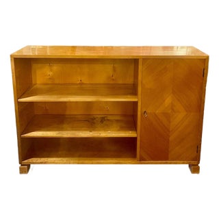 Danish MCM Narrow Bookshelf Cabinet For Sale