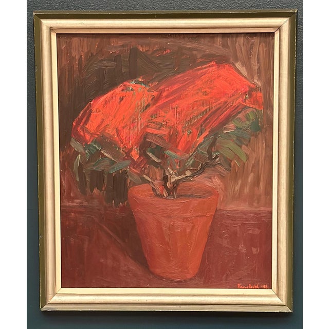 Mid-Century Modern Rune Bohl, Flower Still Life, 1948, Oil on Panel, Framed For Sale - Image 3 of 18