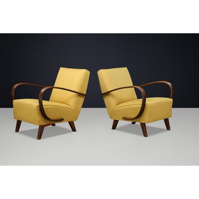 Bentwood Lounge Chairs by Jindřich Halabala, Czechoslovakia, 1940, Set of 2 For Sale - Image 9 of 10