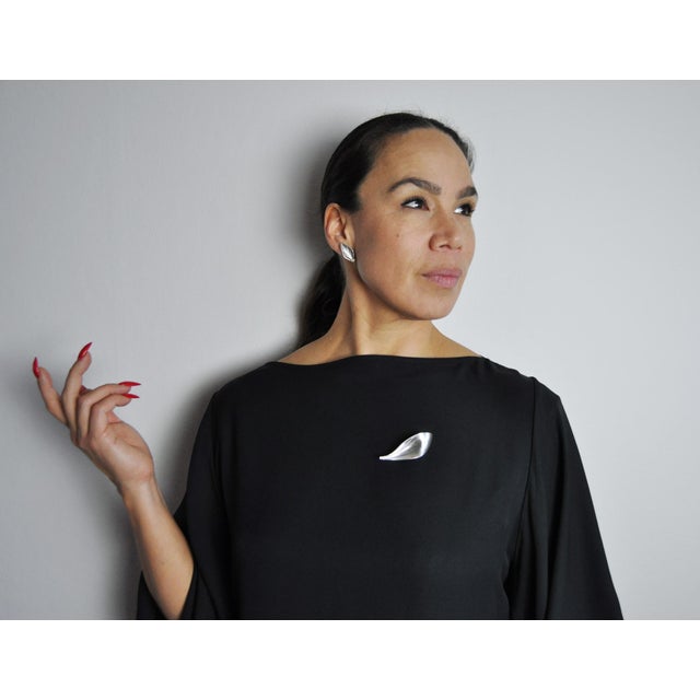 Vintage Sterling Silver Leaf Brooch from Hermann Siersbøl, 1950s For Sale - Image 6 of 7