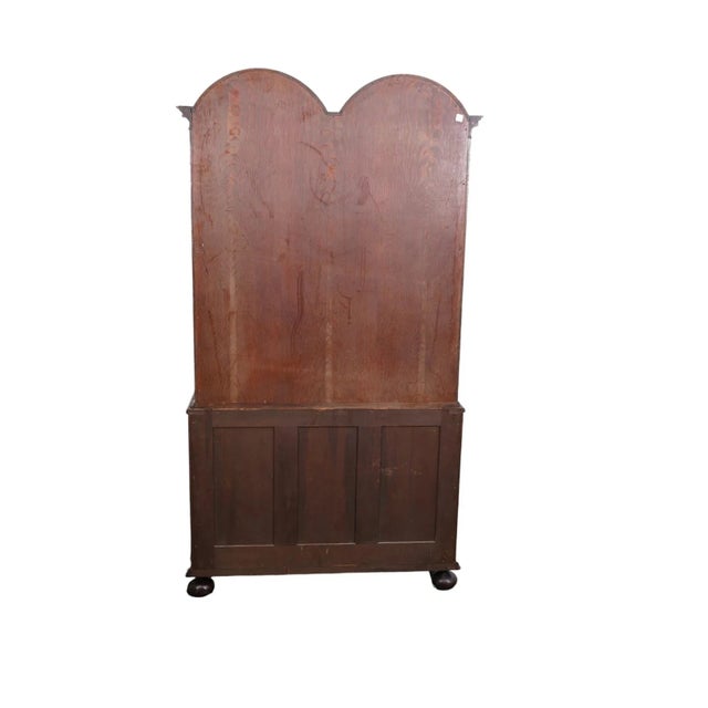 1800 Dutch Marquetry Dome Top Linen Press on Bun Feet For Sale - Image 10 of 12