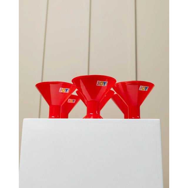 Red Vintage Italian Postmodern Red Joy Drinking Glasses from Leonardo, 1980s, Set of 6 For Sale - Image 8 of 12
