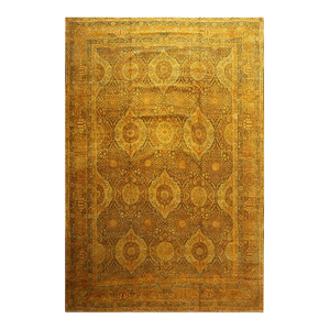 1840s Royal Blue Painterly Floral Motifs Antique Knotted Persian Silk Kirman Rug