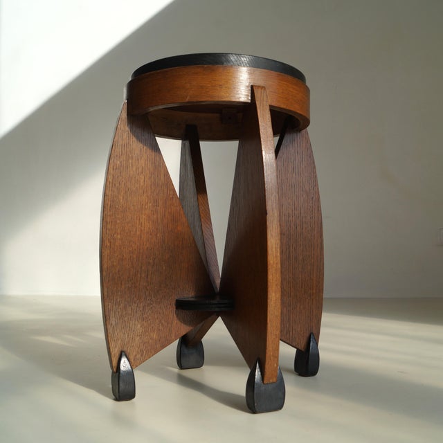 Dutch Art Deco Curvy Amsterdam School Accent Table by J.J. Zijfers, 1920s For Sale - Image 18 of 18