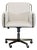 Crate and Barrel Modern Upholstered Office Chair With Metal Base For Sale