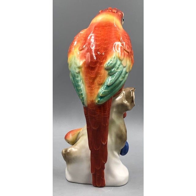 Large Mid-Century Hand-Painted Porcelain Figurine of Parrot / Macaw (Model 5000) by Béla Kelemen for Herend For Sale - Image 6 of 13