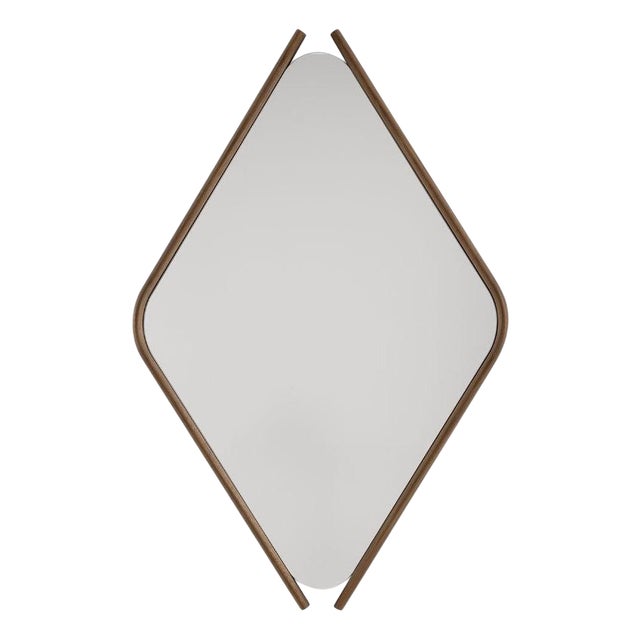Medium Walnut Wood Eye Mirror by Morica Design For Sale