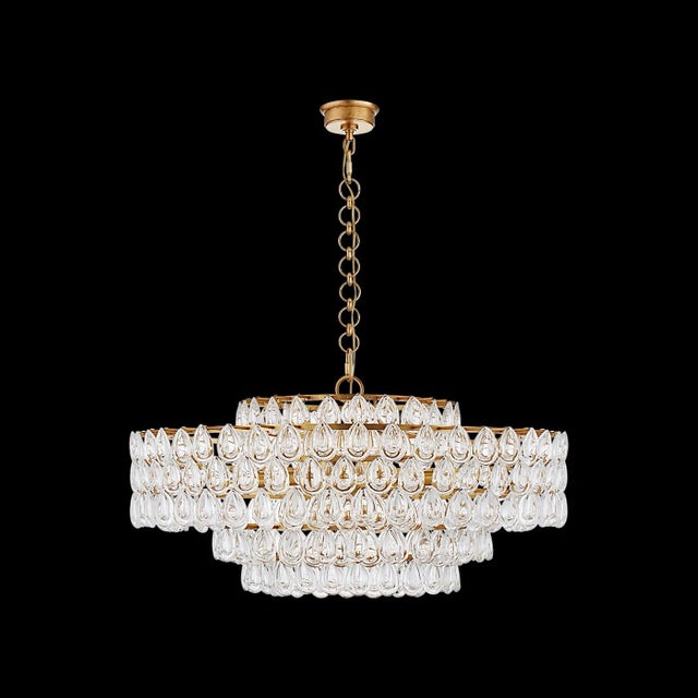 Transitional Visual Comfort :Liscia Large Chandelier by Aerin in Gild Finish Sku # Arn5174, With 12 40 Watt Bulbs For Sale - Image 3 of 4