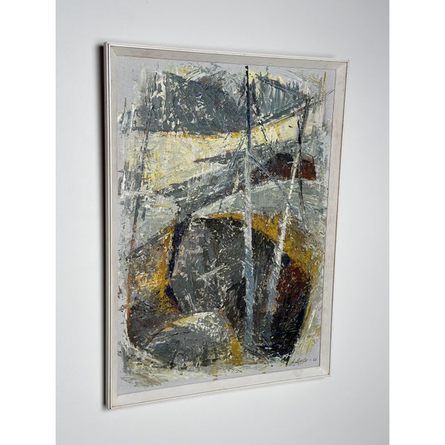 Ingrid Bade, Abstract Landscape, 1960s, Oil on Canvas, Framed For Sale - Image 12 of 18