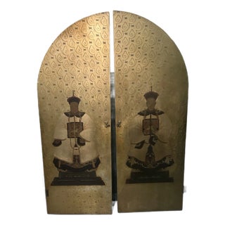 1920s Chinoiserie Decorative Doors - A Pair- Perfect for Interior Design For Sale
