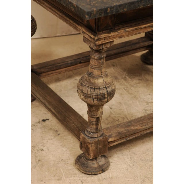 18th Century Swedish Baroque Occasional Table With Honed Granite Top For Sale - Image 11 of 12