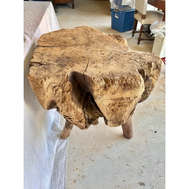 Brown Late 19th French Wood Live Edge Butcher Table For Sale - Image 8 of 12