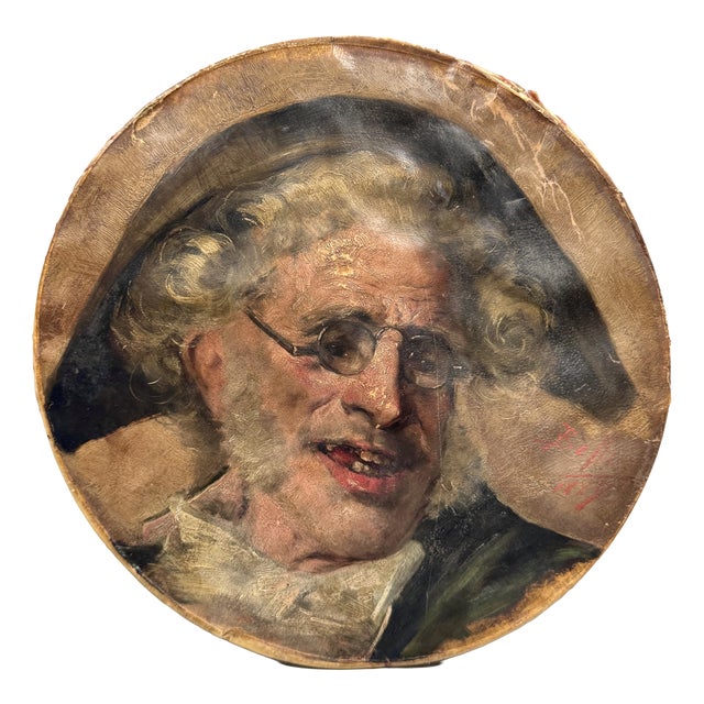 Benito Belli, Portrait of a Street Performer, 1800s, Oil For Sale
