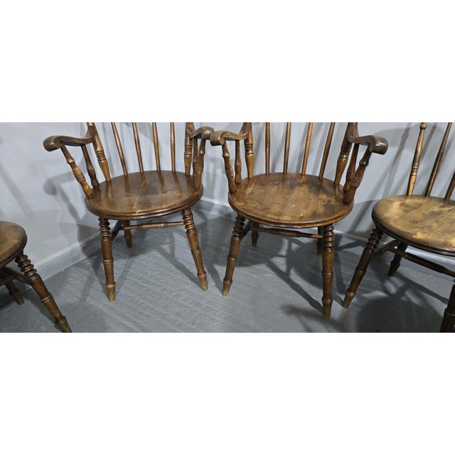 Farmhouse Kitchen Chairs, 1900s, Set of 8 For Sale - Image 9 of 14