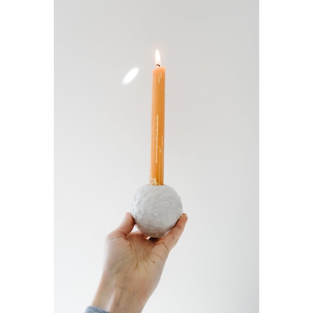 Mid-Century Modern Mid Century Modern Glazed White Porcelain Botanical Candle/Vase Set by Hutschenreuther Germany - 4 Piece Set For Sale - Image 3 of 13