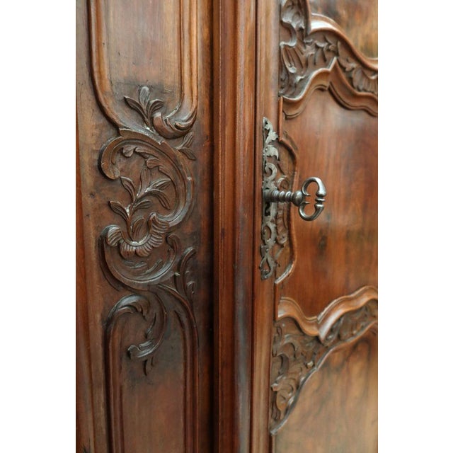 Wood Antique Lyonnaise Walnut Wardrobe For Sale - Image 7 of 16