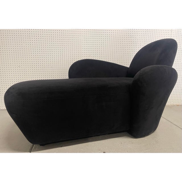 Black Chaise Lounge Attributed to Michael Wolk for Weiman Preview Furniture Mid Century Miami Chaise Lounge For Sale - Image 10 of 10