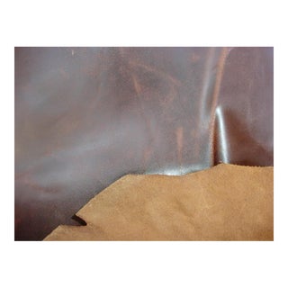 Ralph Lauren Chocolate Latte Distressed Leather Cowhide Upholstery Fabric- 61.7 Sq Ft 6.85 Sq Yards For Sale