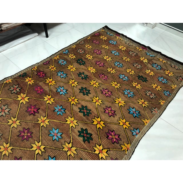 1960s 1960s Vintage Turkish Handmade Kilim Rug - 5′2″ × 8′6″ For Sale - Image 5 of 11