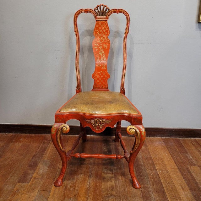 Red Chippendale Chairs in Lacquered Wood, 1970s, Set of 2 For Sale - Image 8 of 18