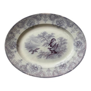 Antique Transferware Platter – Podmore Walker "Eagle" Pattern, Lavender, 18" For Sale