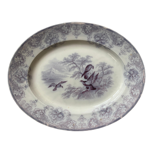 Antique Transferware Platter – Podmore Walker "Eagle" Pattern, Lavender, 18"