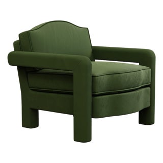 Zucchini Velvet Elio Lounge Chair by Ceraudo For Sale