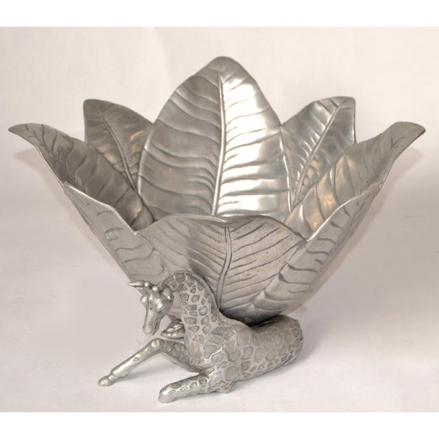 Arthur Court Arthur Court 2004 Safari Collection Giraffe Ice Bucket Aluminum Wine Cooler For Sale - Image 4 of 14