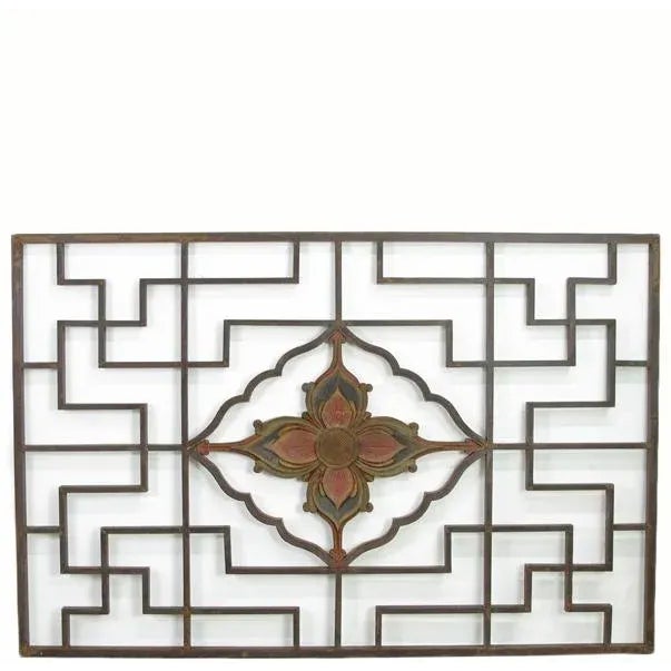 Wood Lotus Antique Chinese Wood Screen Panel For Sale - Image 7 of 7