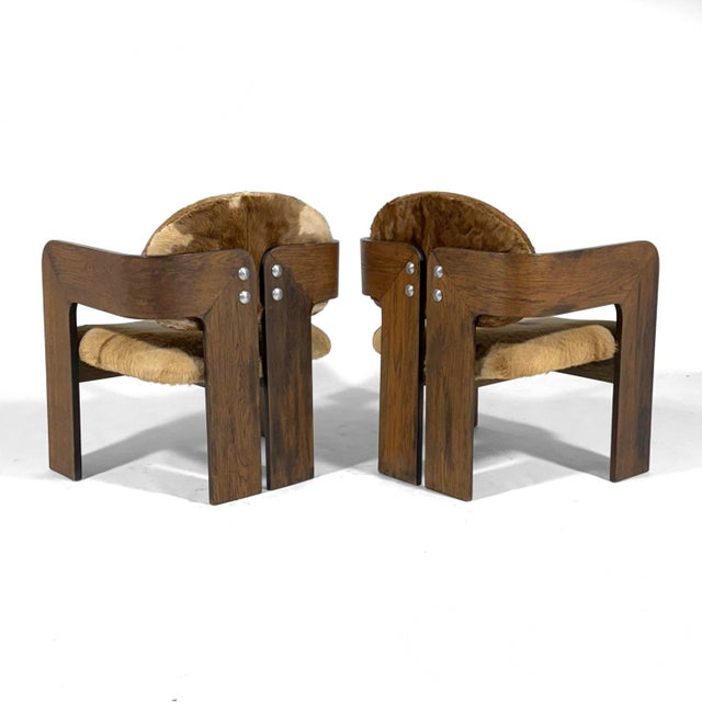 Pair of Italian Lounge Chairs Attributed to Tobias Scarpa For Sale - Image 9 of 13