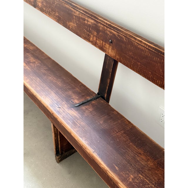 16' Sixteen Feet Long Monumental Amish School House Wood Bench For Sale - Image 13 of 18