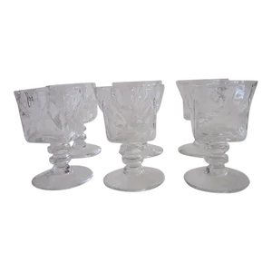 Set of 5 Vintage Bryce Glass Esquared H6 Martini Cocktail Glasses