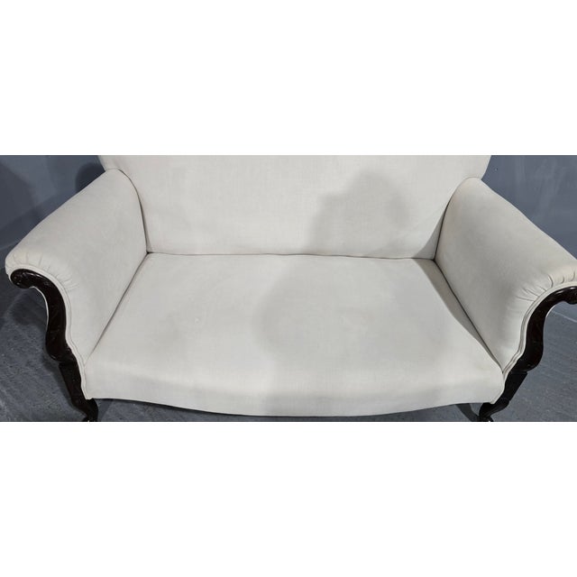 1900 - 1909 Antique Upholstered Two-Seater Sofa, 1900s For Sale - Image 5 of 12