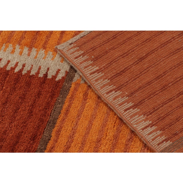 Beige Contemporary Scandinavian Style Geometric Wool Rug, by Rug & Kilim, India For Sale - Image 8 of 10