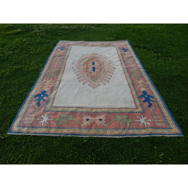Vintage Soft Color Oversize Turkish Oushak Rug 7'10" X 11'6" For Sale - Image 13 of 13