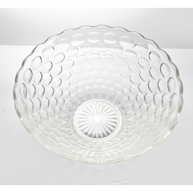 1960s Vintage 11-Piece Glass Punch Bowl Set, Thumbprint Design For Sale In Dallas - Image 6 of 9