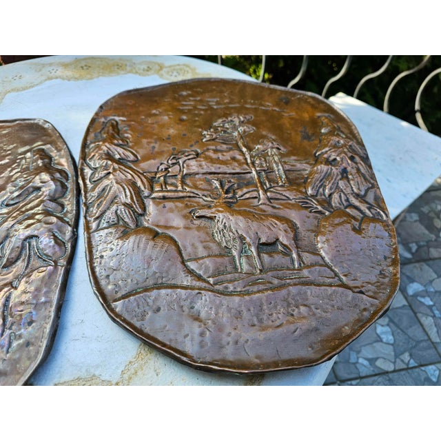 Art Deco Brass Reliefs with Deer Motifs, 1920s, Set of 2 For Sale - Image 4 of 9