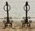 Early 20th Century Vintage Hand Forged Scrolled Wrought Iron Fireplace Andirons Fire Dogs For Sale - Image 5 of 8